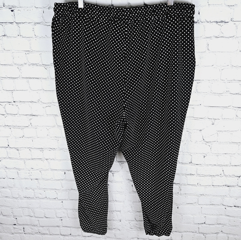 MEG & MARGOT | polkadot stretch flowy drawstring jogger pants - Picture 3 of 9